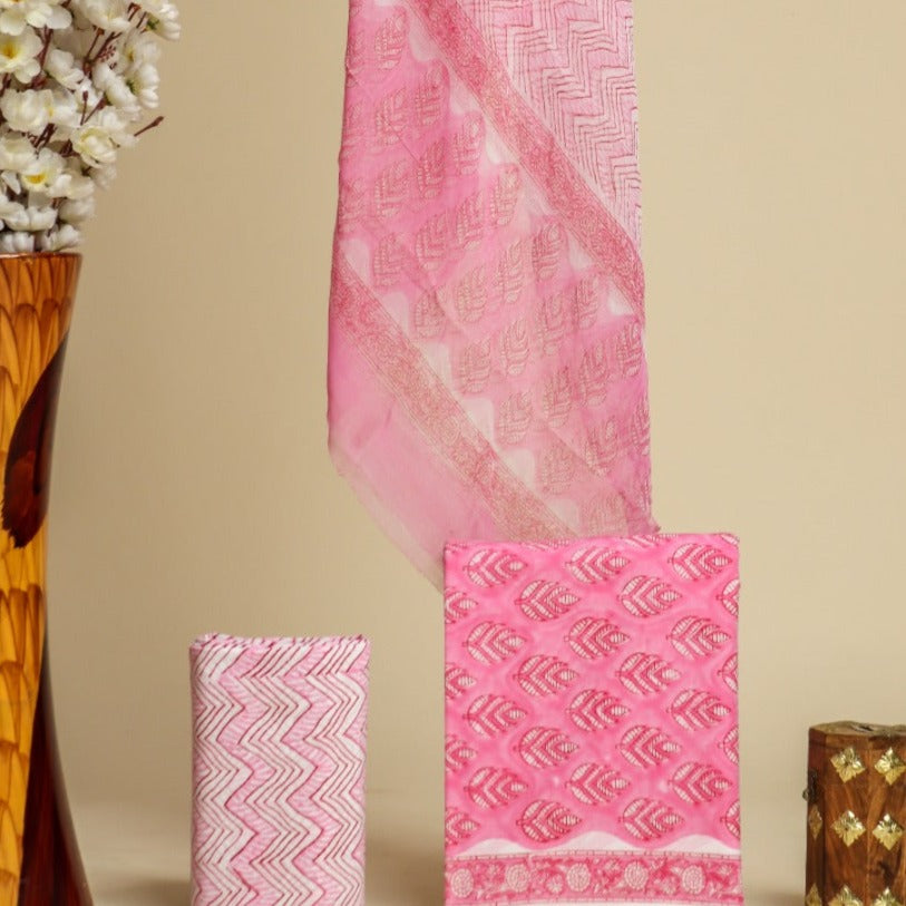 Shop cotton suit sets with chiffon dupatta online (PCHF424)