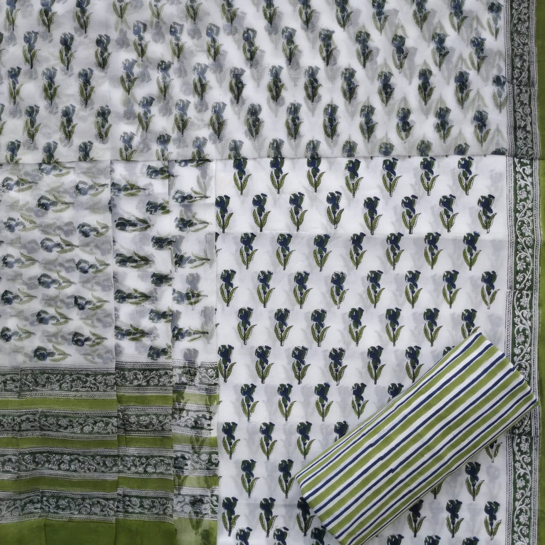 Shop cotton suit sets with chiffon dupatta online shopping (PCHF426)