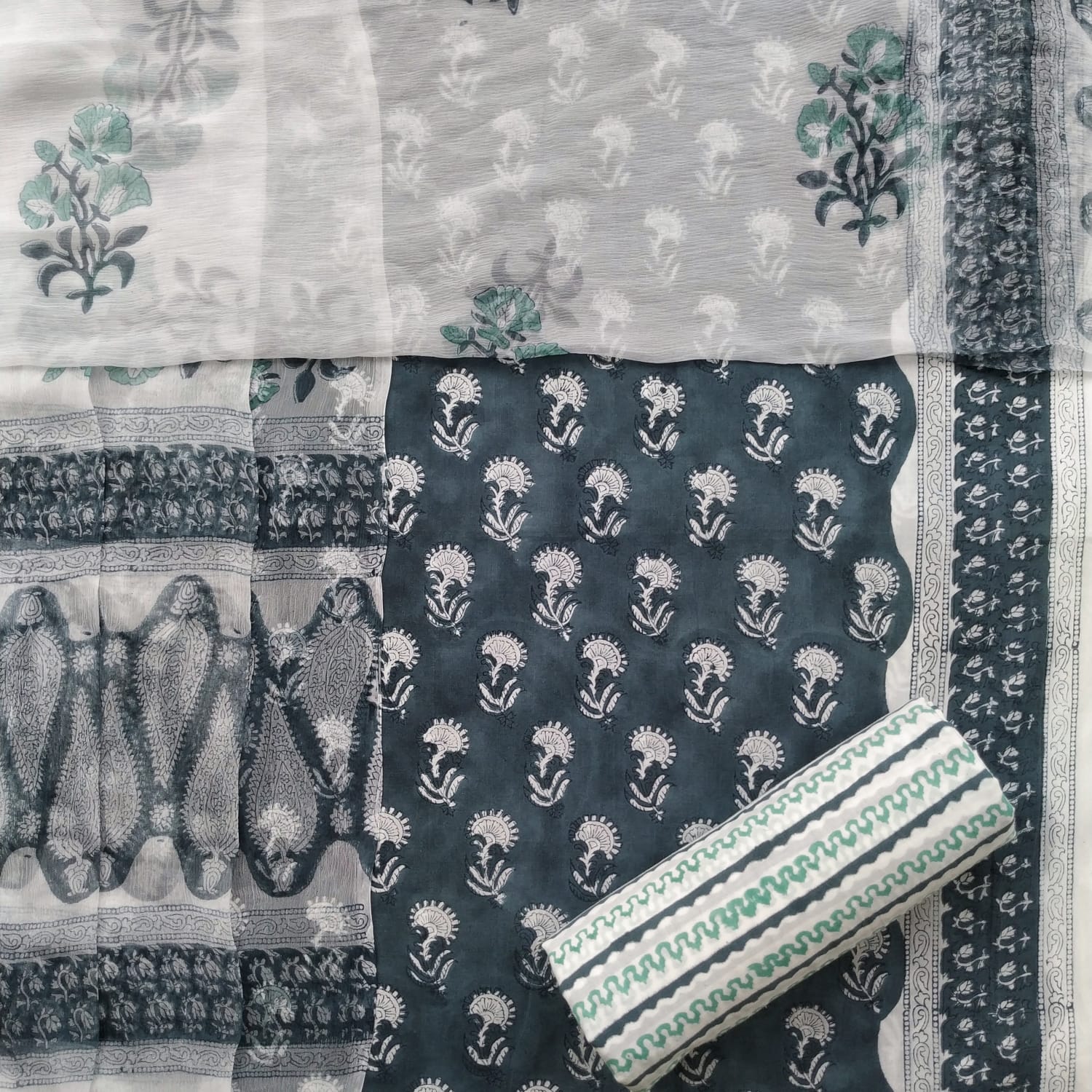 Shop chiffon dupatta cotton suit sets (PCHF448)