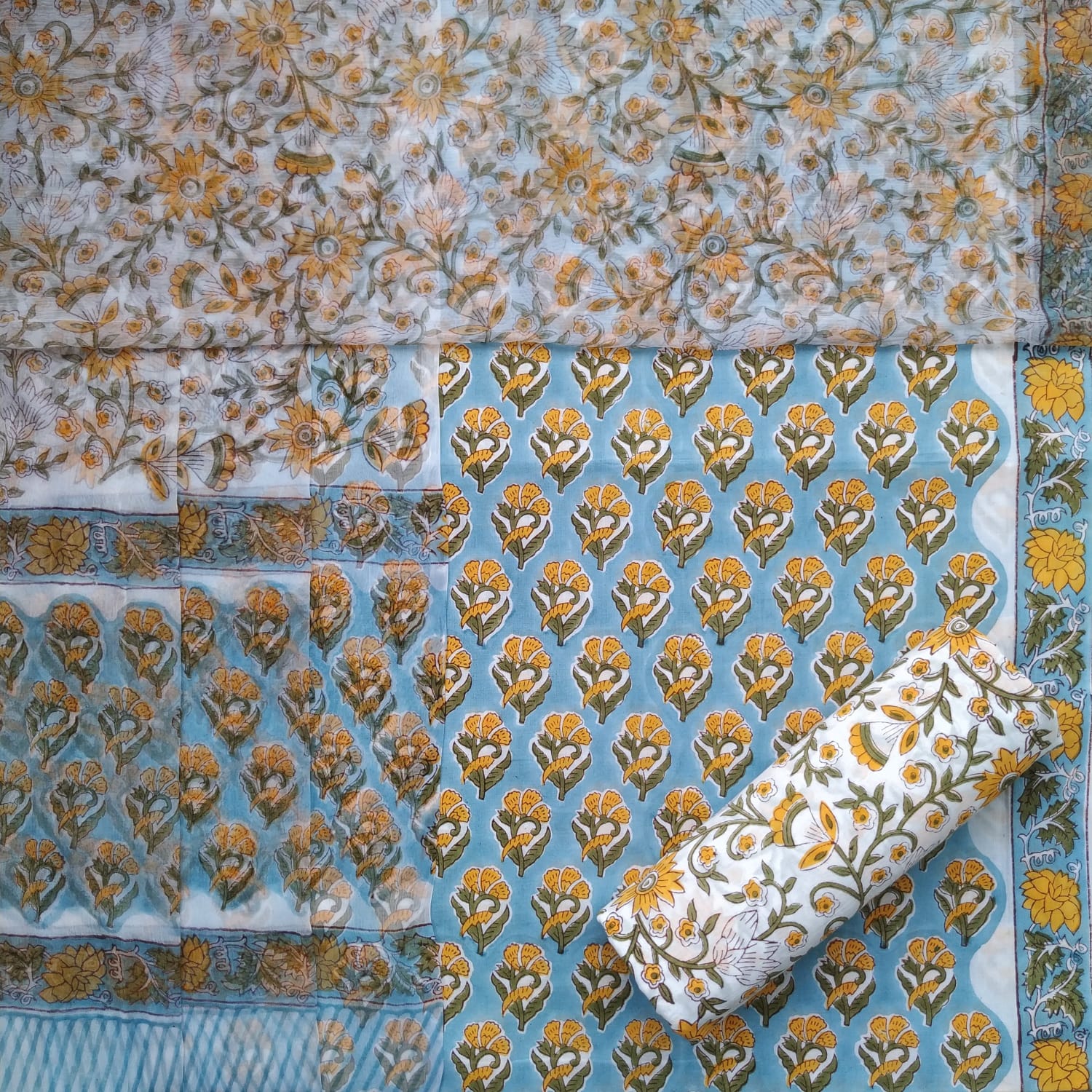 Shop chiffon dupatta cotton suit sets in jaipur (PCHF455)