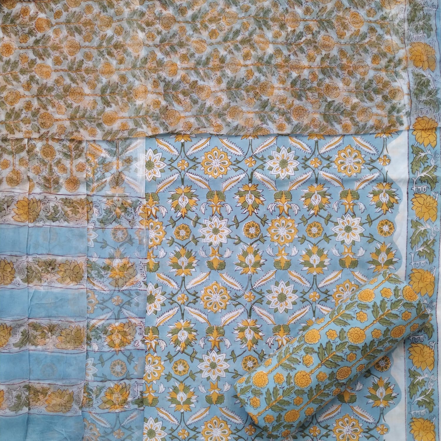 Shop chiffon dupatta cotton suit sets online (PCHF458)