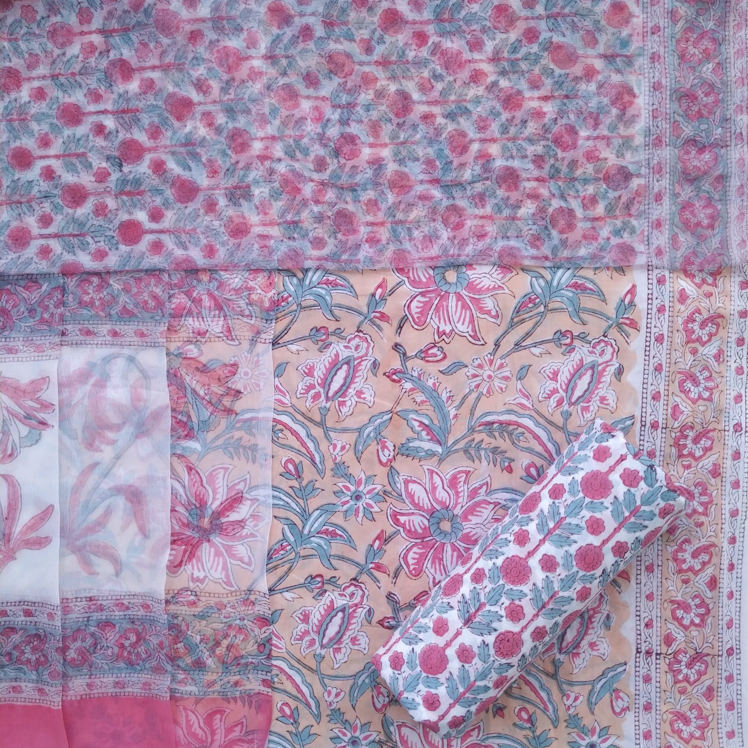 Shop chiffon dupatta cotton suit sets online shopping (PCHF470)