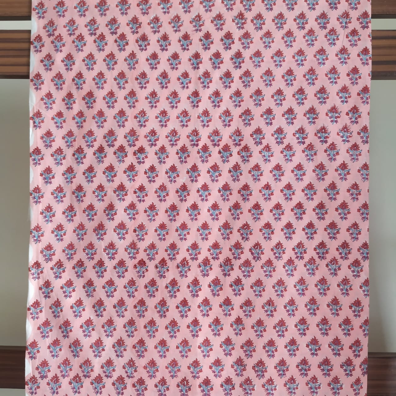 Shop Unstitched Hand Block Print Pure Cotton Suits with Chiffon Dupatta (PCHF97)