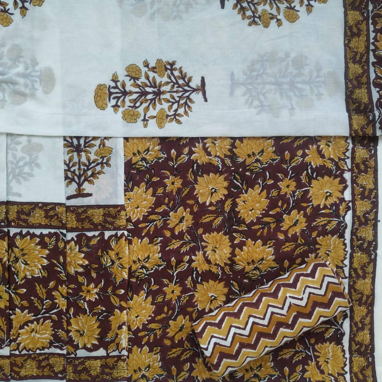 Shop Unstitched Pure Cotton Suits with Mulmul Dupatta (PRMUL128)