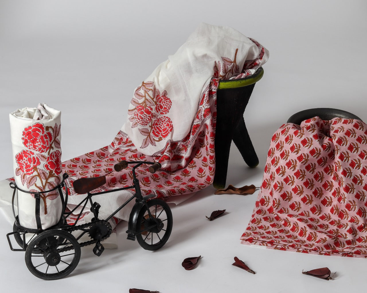 Shop Hand Block Print Pure Cotton Suits with Mulmul Dupatta (PRMUL131)