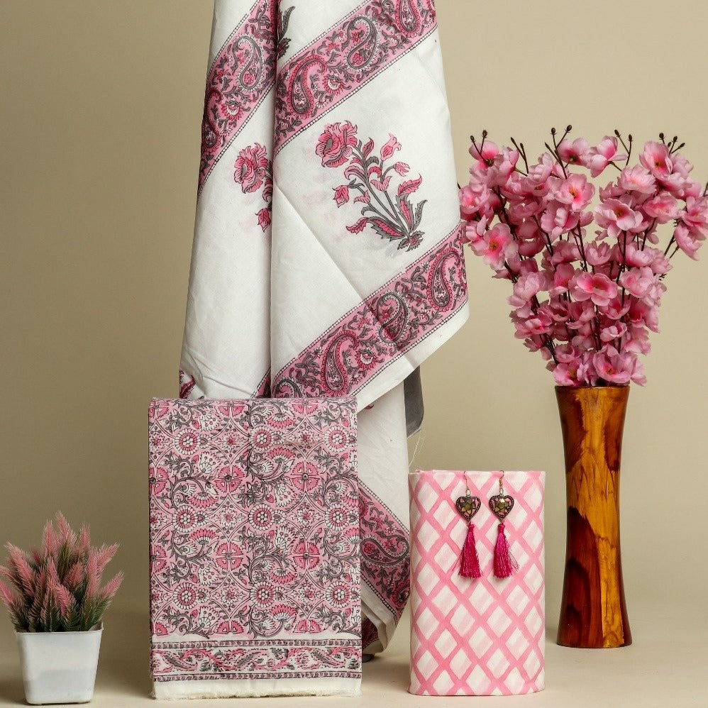 shop cotton suit material with mulmul dupatta