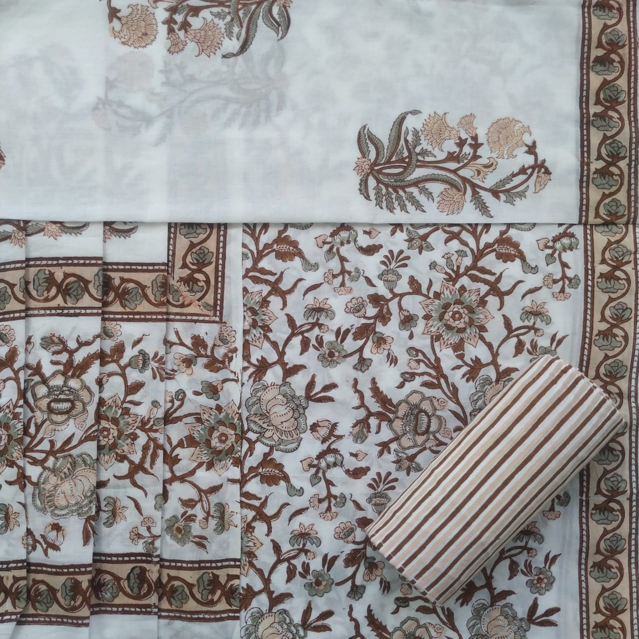 shop cotton suit with mulmul dupatta block print suit