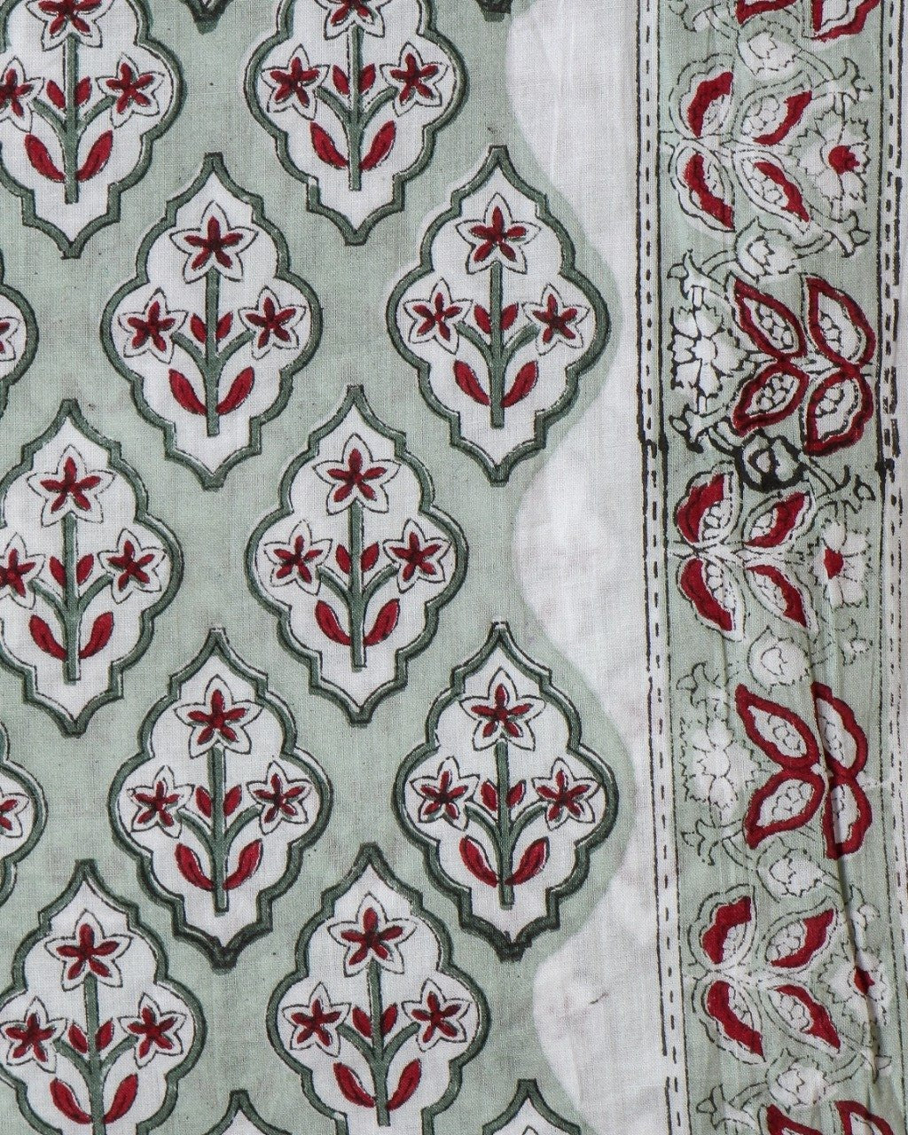 shop hand block print cotton suit with mulmul dupatta online