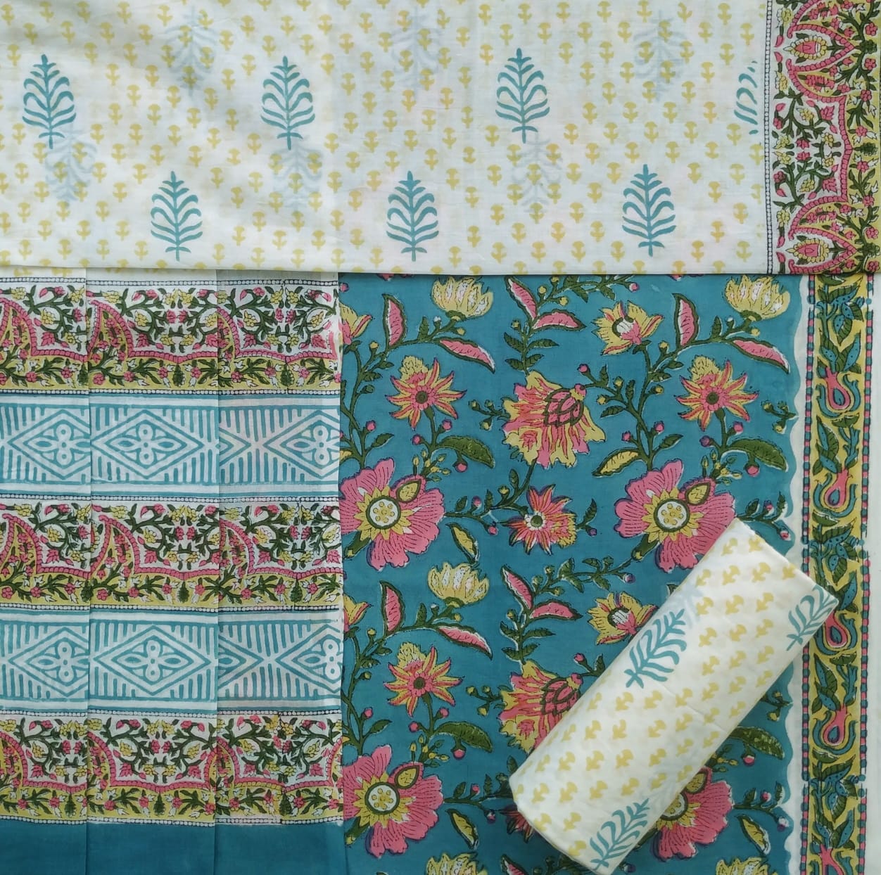 Shop mulmul dupatta cotton suit sets (PRMUL266)