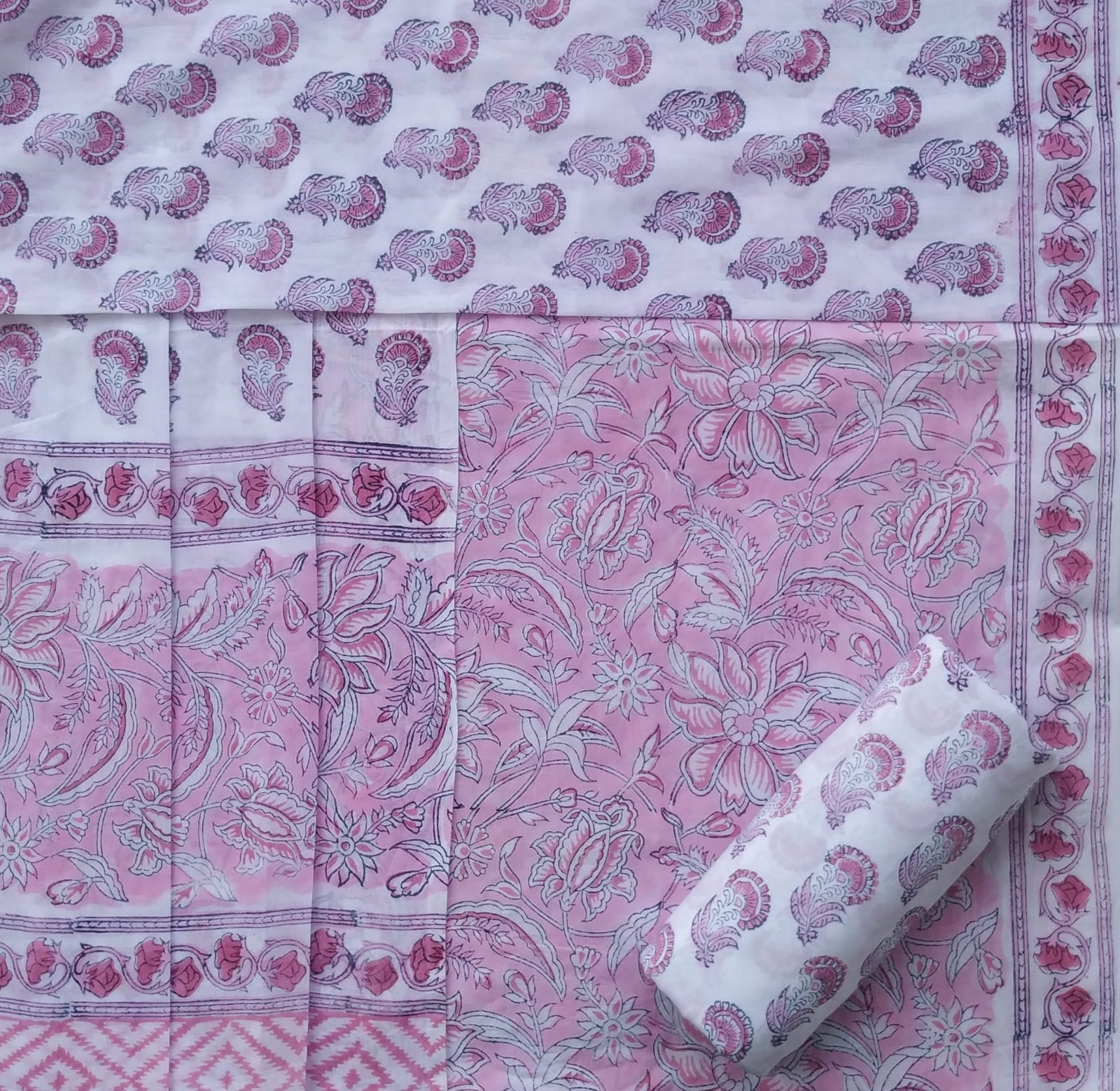 Shop unstitched mulmul dupatta cotton suit sets (PRMUL281)