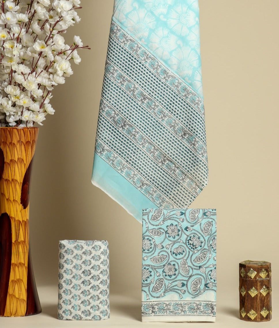 Shop unstitched cotton suit sets online shopping (PRMUL287)