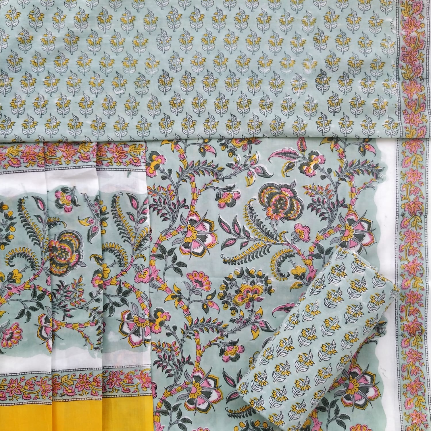 Shop unstitched cotton suit material in jaipur (PRMUL293)