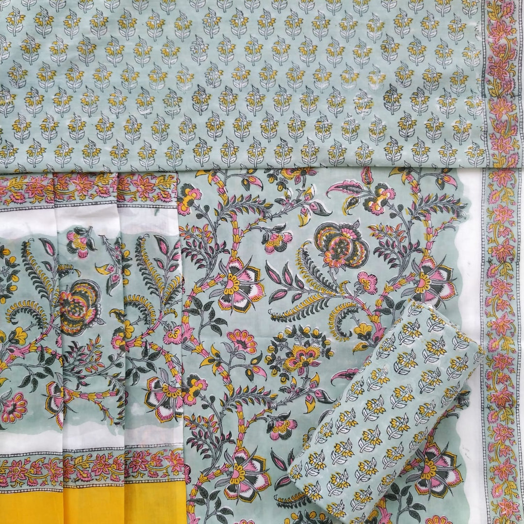 Shop unstitched cotton suit material in jaipur (PRMUL293)