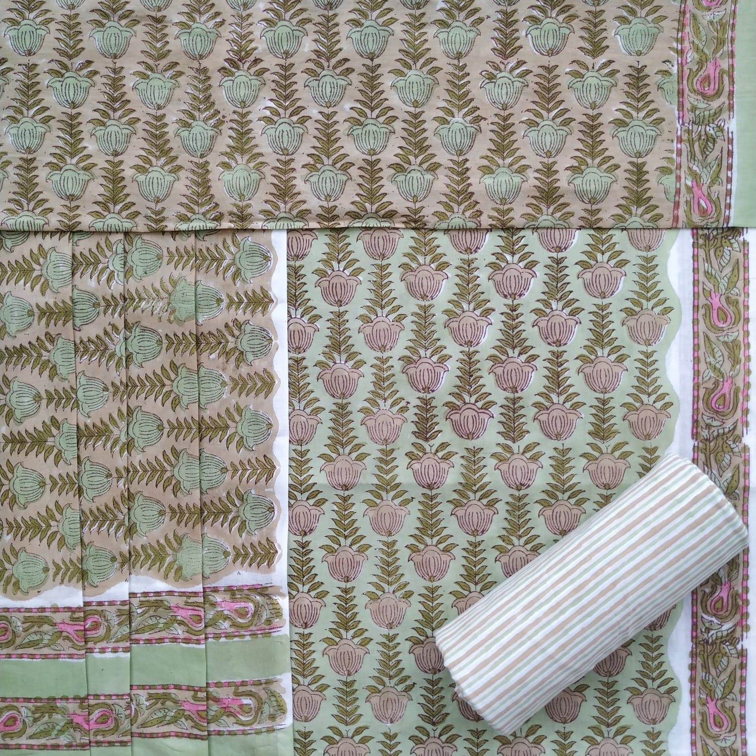 Shop unstitched jaipur print cotton suits (PRMUL294)