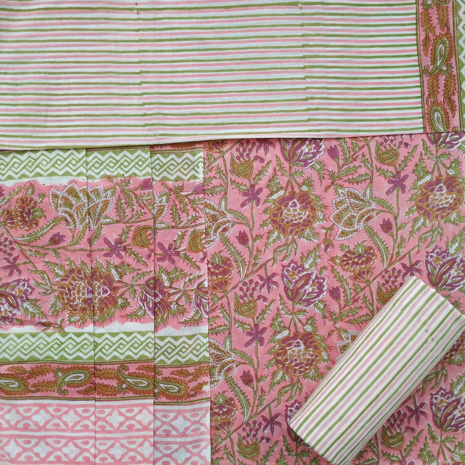 Shop mulmul dupatta cotton suit material (PRMUL303)