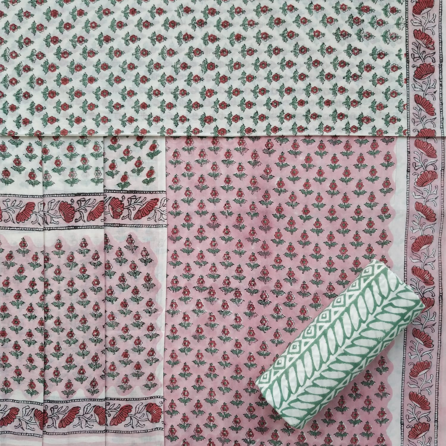 Shop cotton suit material with cotton dupatta (PRMUL309)