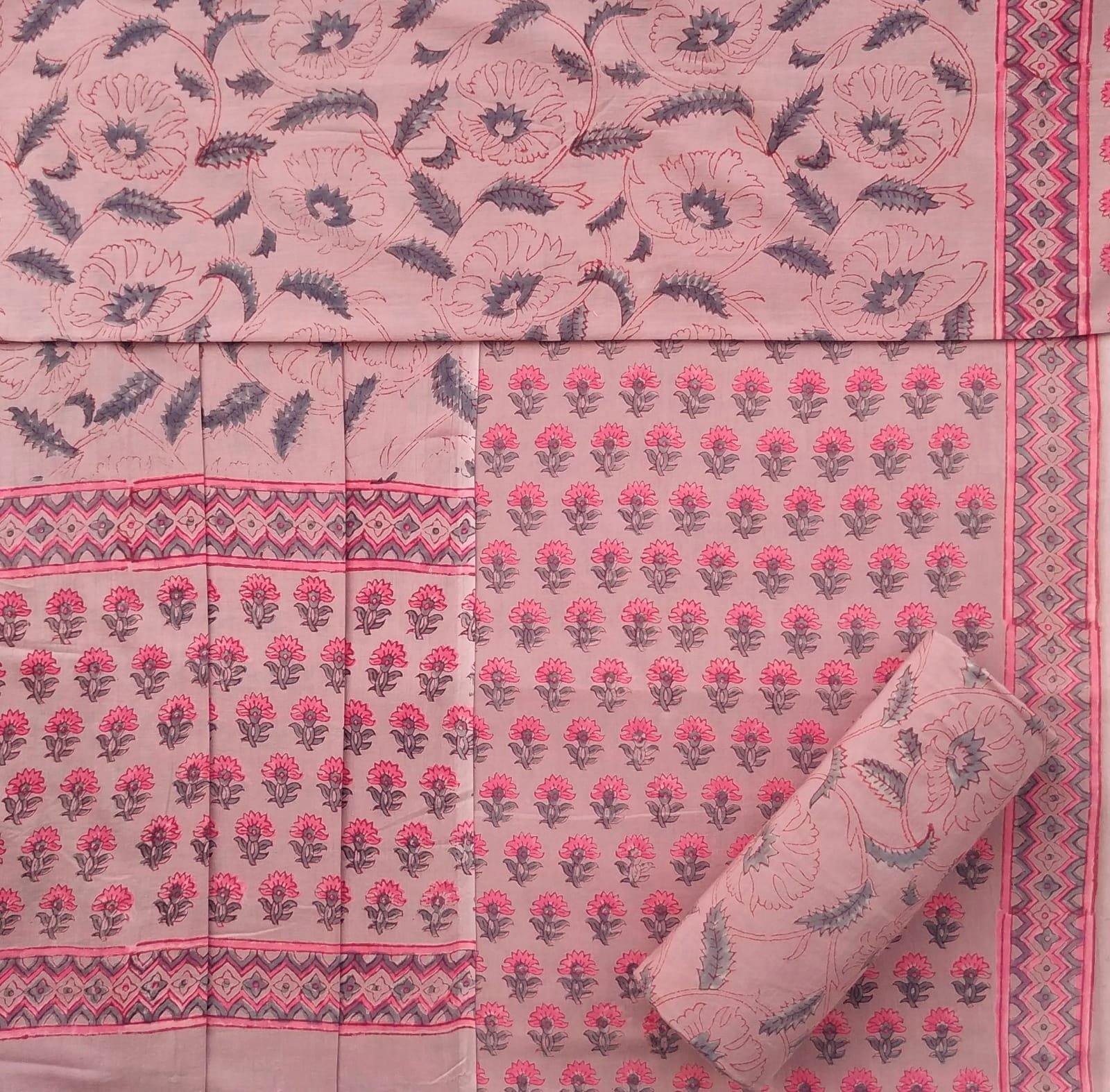 Shop mulmul dupatta cotton suit sets online (PRMUL317)