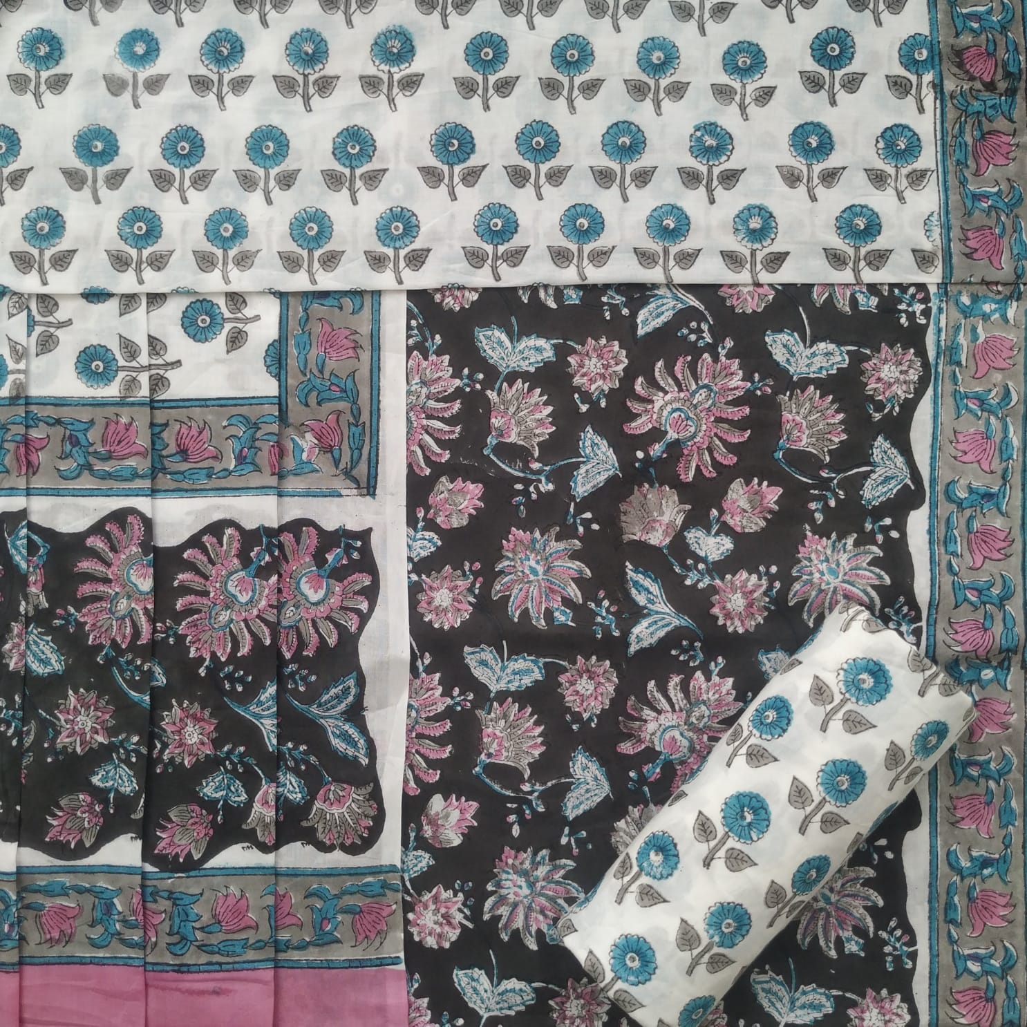 Shop cotton suits with mulmul dupatta (PRMUL332)