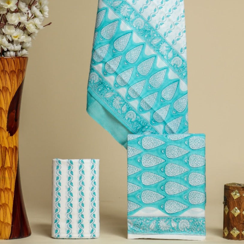 Shop mulmul dupatta cotton suit sets in jaipur (PRMUL341)
