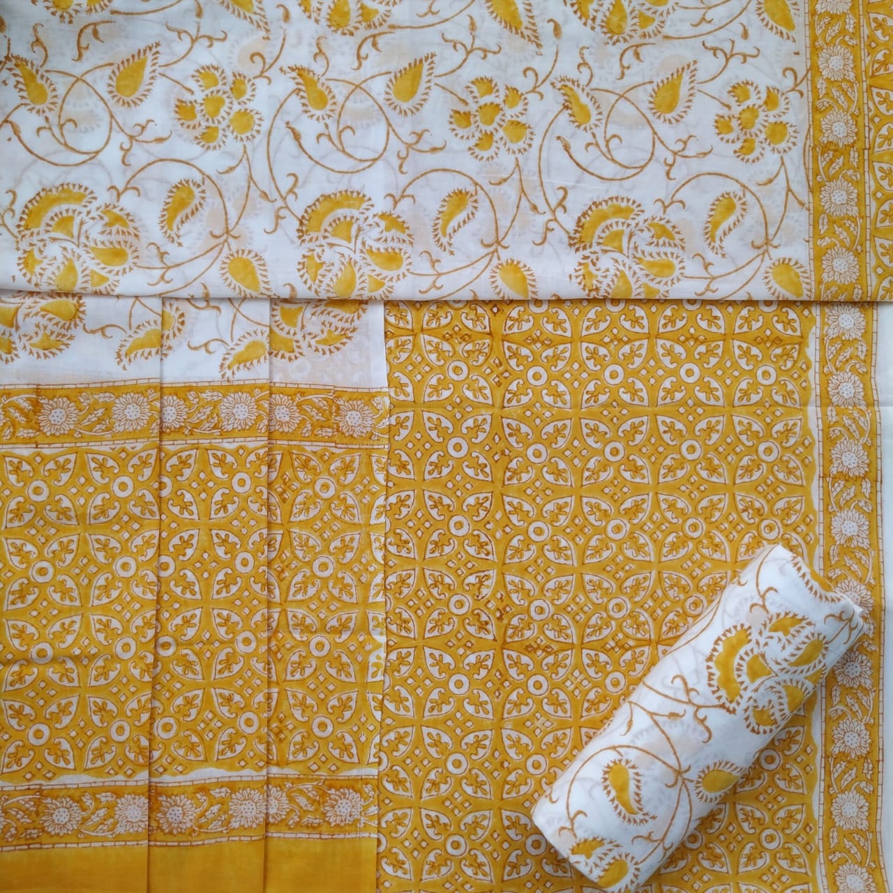 Shop unstitched cotton suit sets with cotton dupatta (PRMUL342)