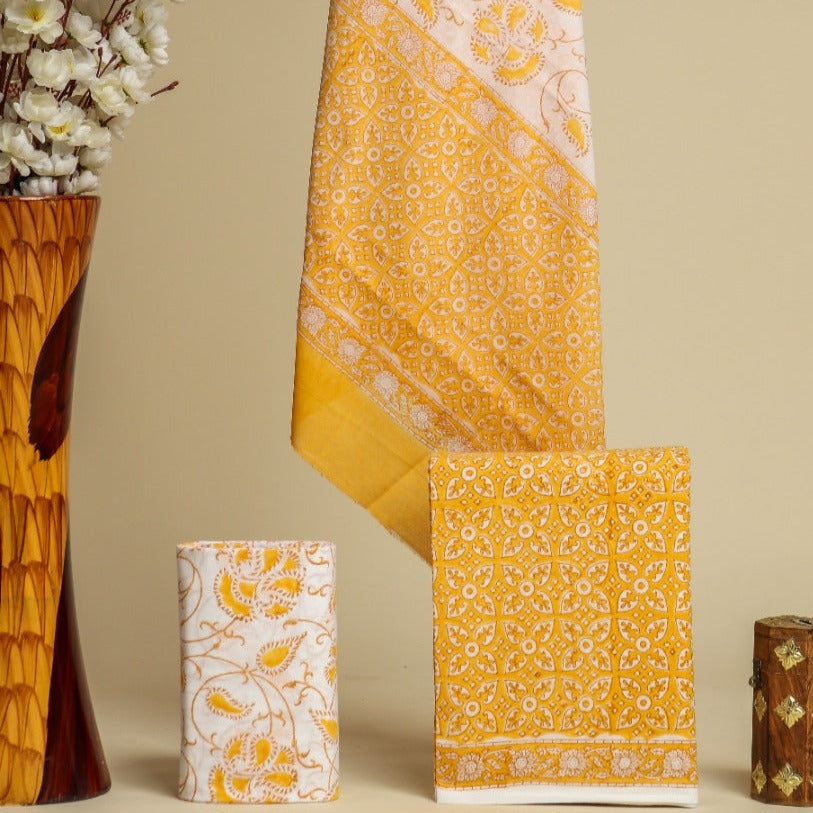 Shop unstitched cotton suit sets with cotton dupatta (PRMUL342)