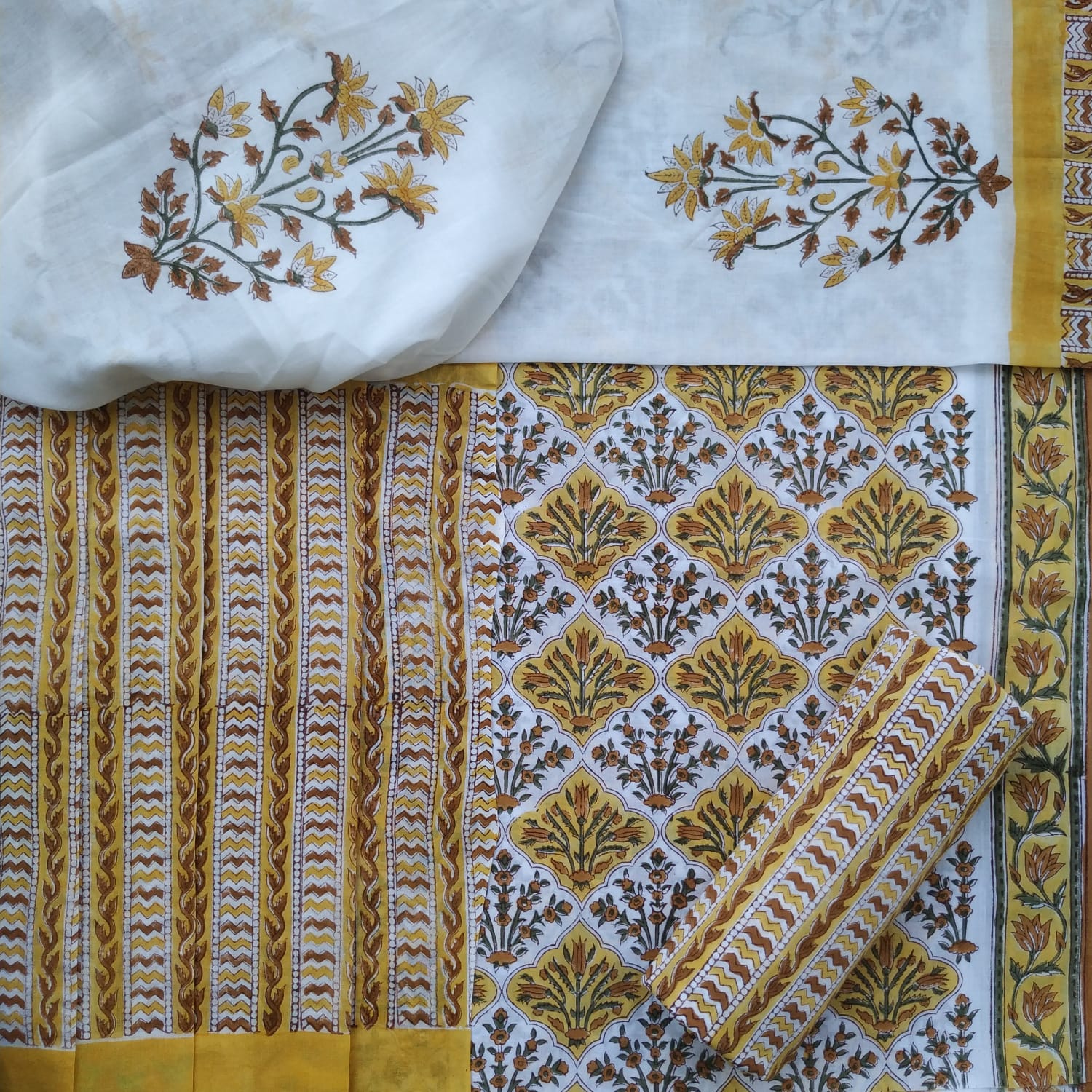 Shop cotton suit sets with cotton dupatta online (PRMUL358)