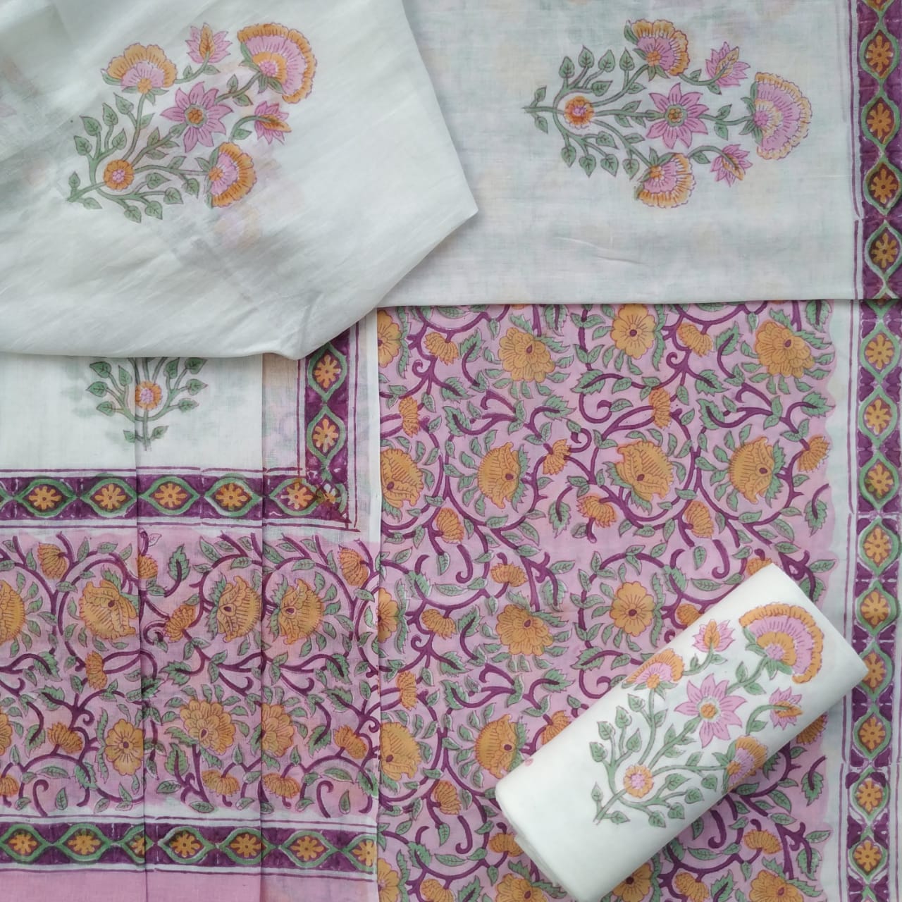 Shop cotton suit sets with cotton dupatta online shopping (PRMUL360)