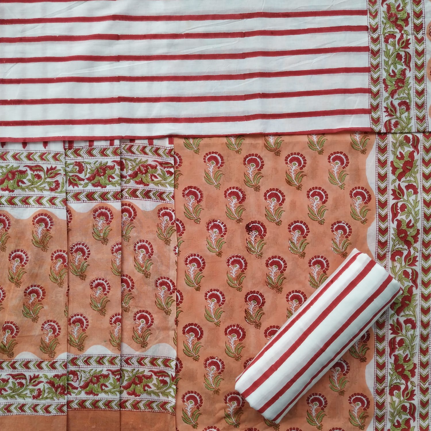 Shop mulmul dupatta cotton suit sets (PRMUL373)