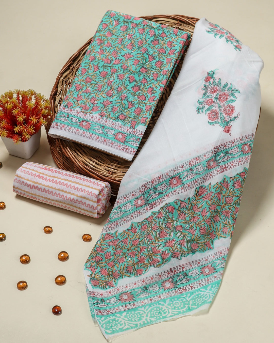 Shop mulmul dupatta cotton suits in jaipur (PRMUL418)