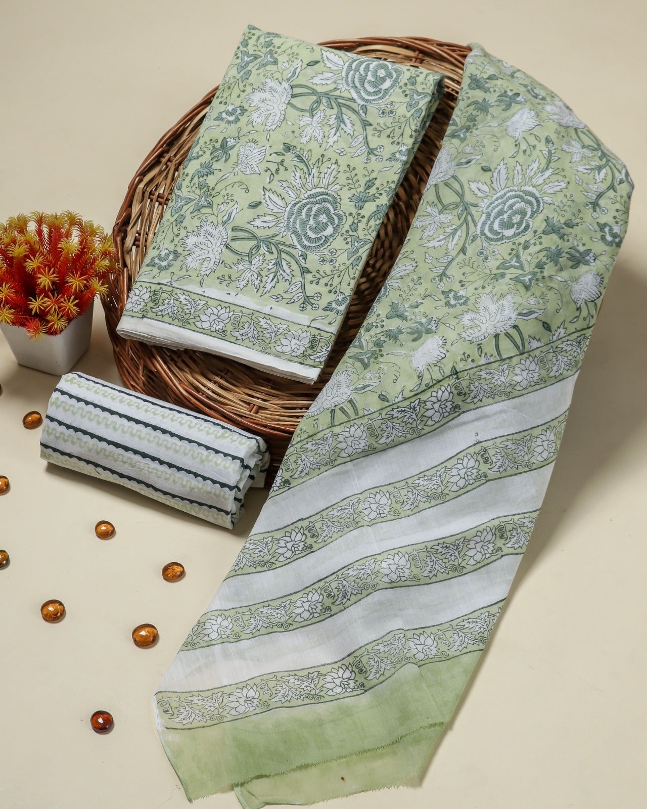 Shop traditional hand block print cotton suits online (PRMUL420)