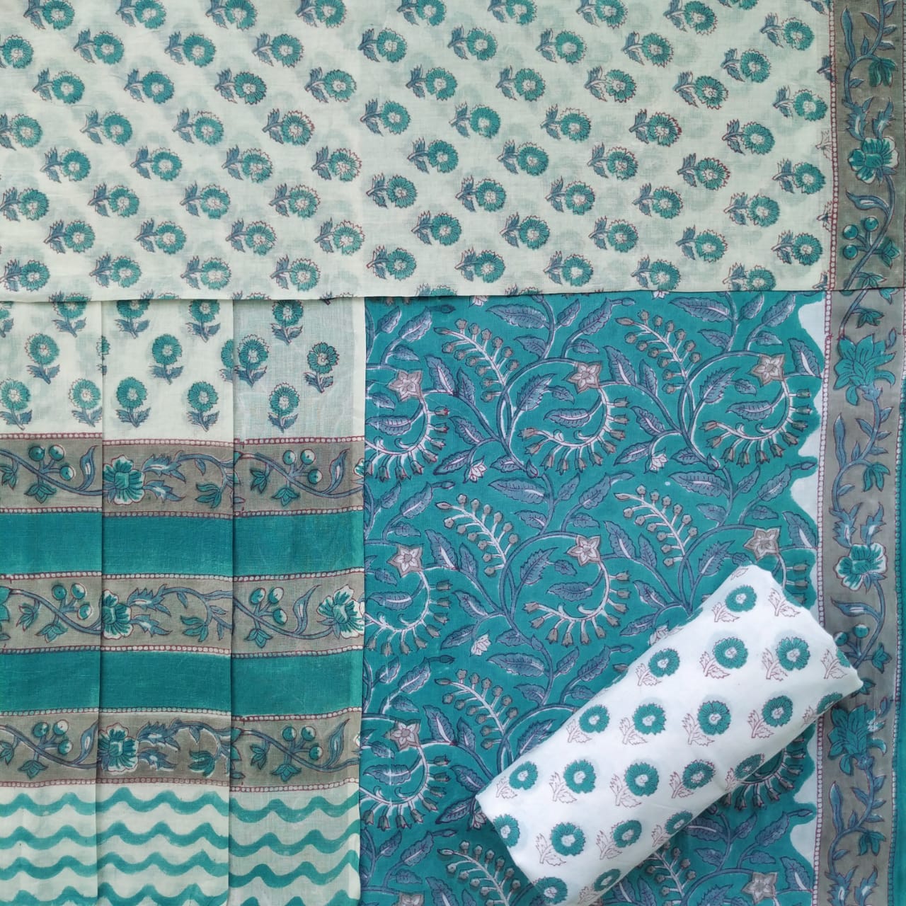 Shop mulmul dupatta cotton suits online (PRMUL422)