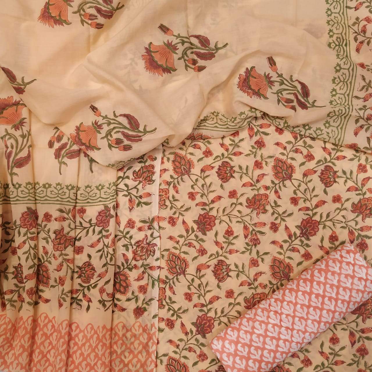 Exclusive Cotton Suit with Mulmul Dupatta (PRMUL53) - ShalviFashion