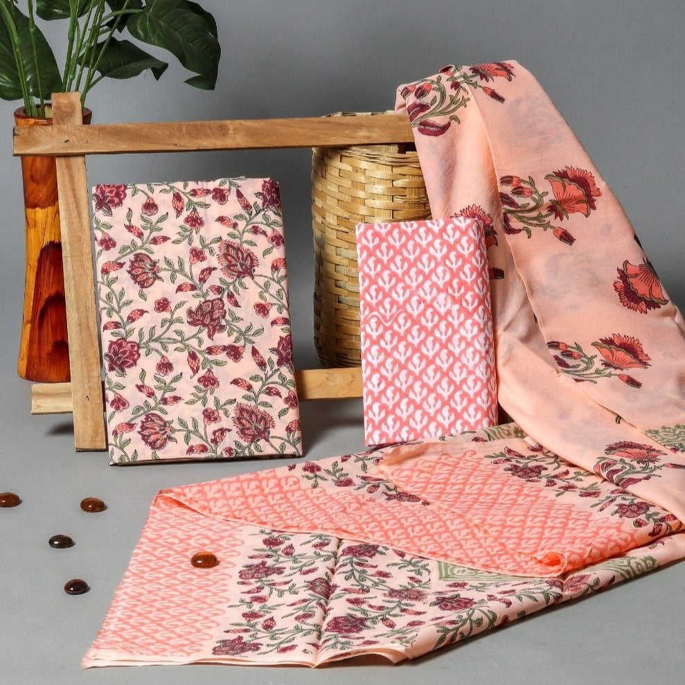 Exclusive Cotton Suit with Mulmul Dupatta (PRMUL53) - ShalviFashion