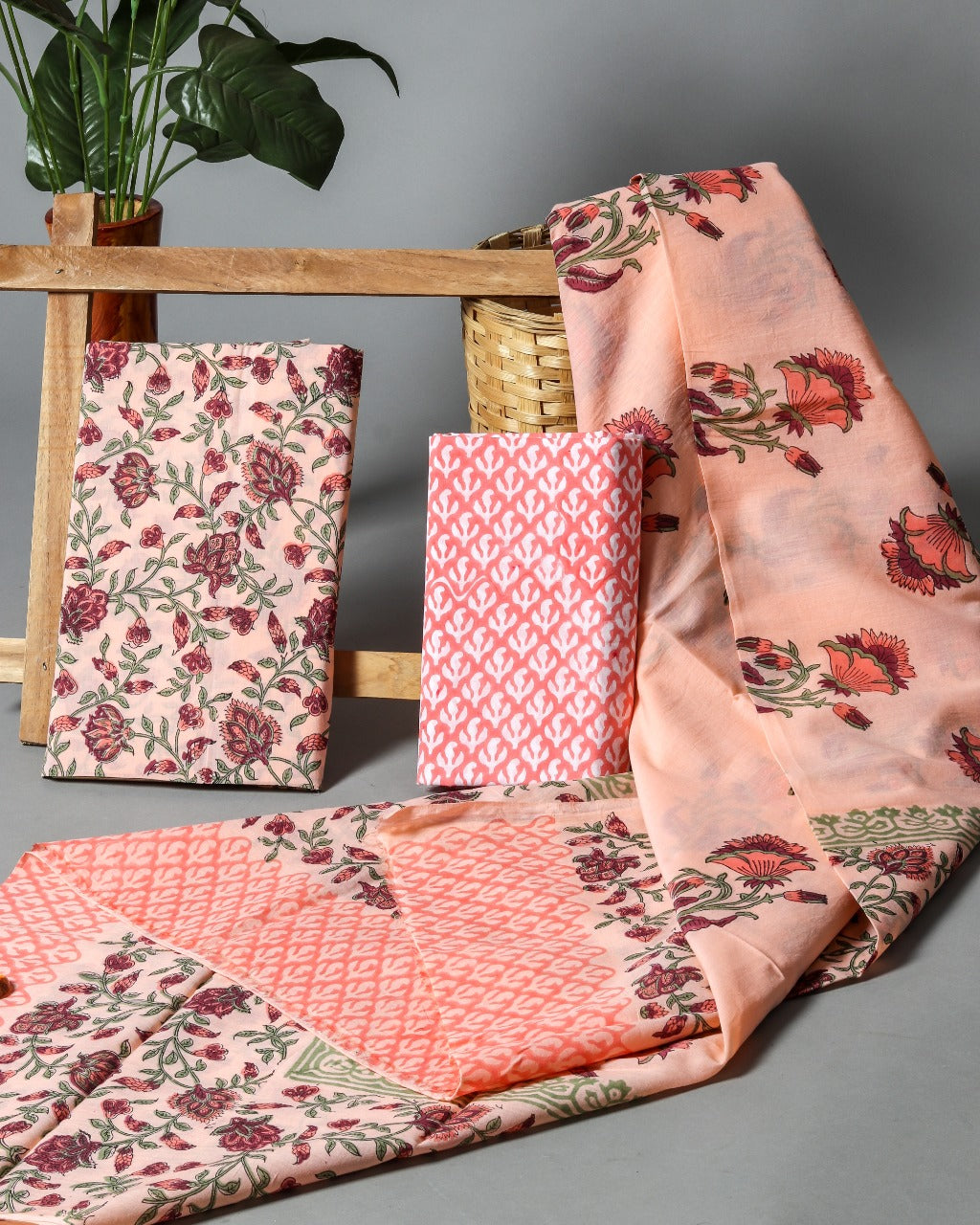 Exclusive Cotton Suit with Mulmul Dupatta (PRMUL53) - ShalviFashion