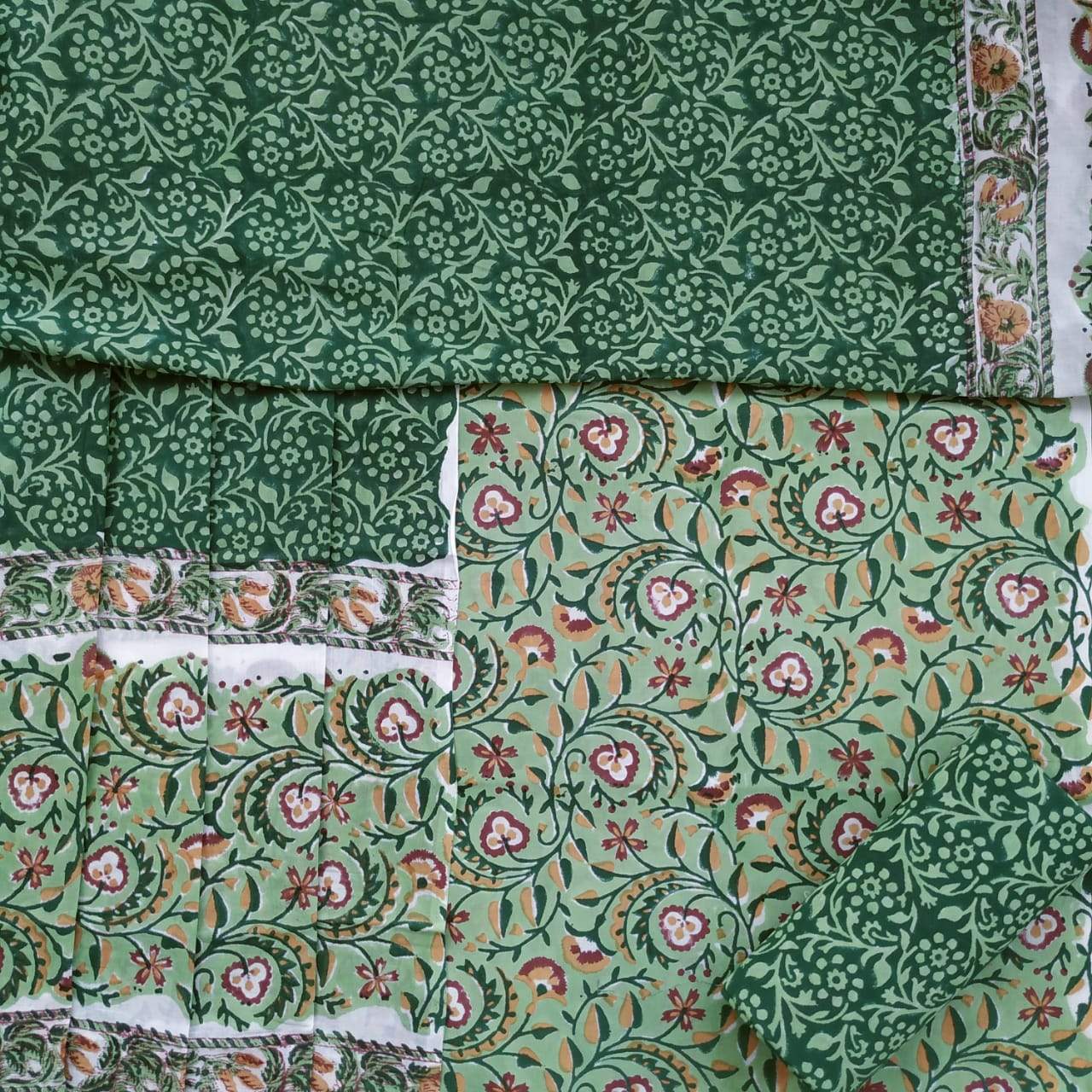 Shop Unstitched Pure Cotton Suits with Mulmul Dupatta (PRMUL91)