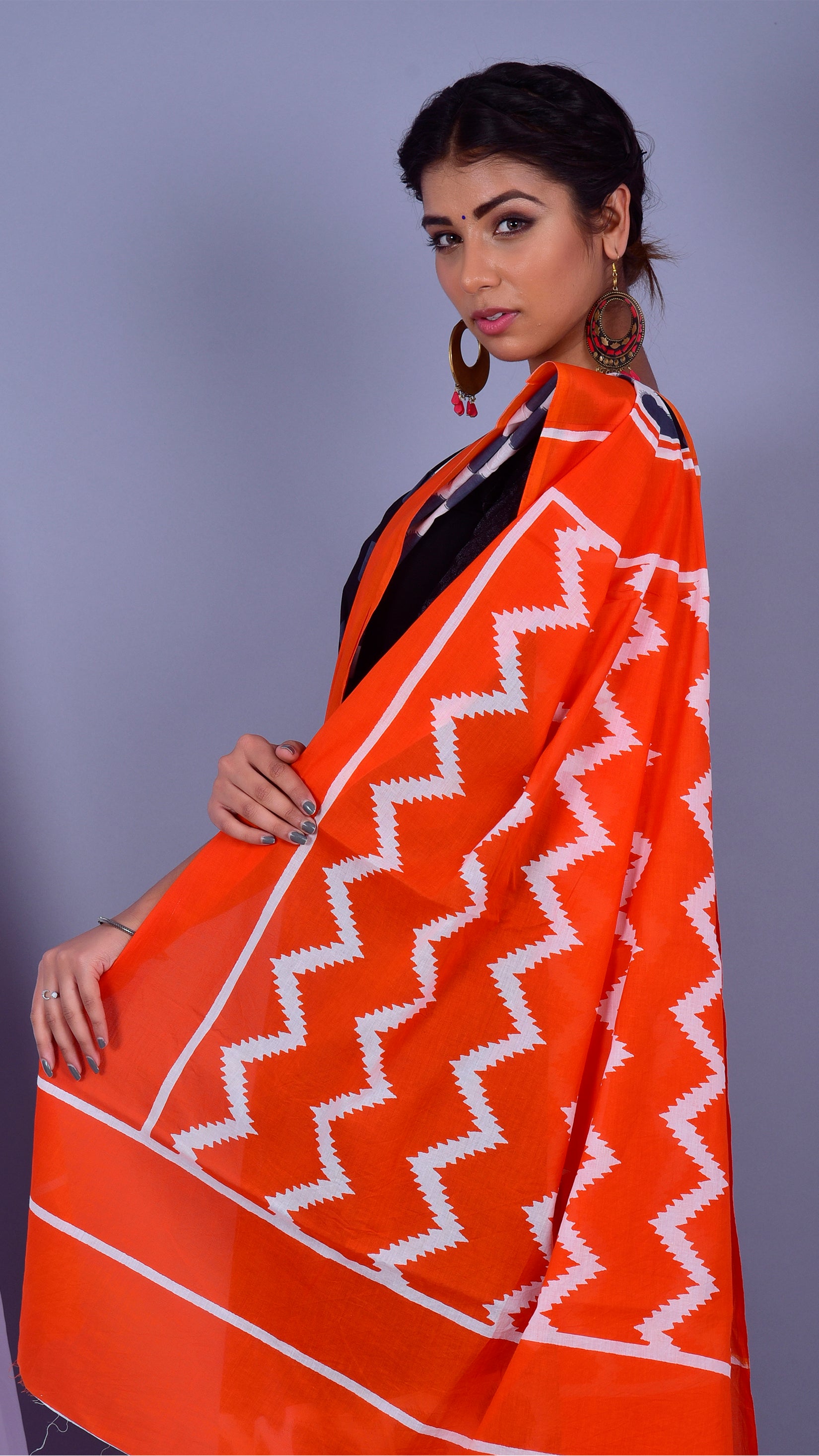 Shop Traditional Print Pure Cotton Sarees online (RMULSAR15)