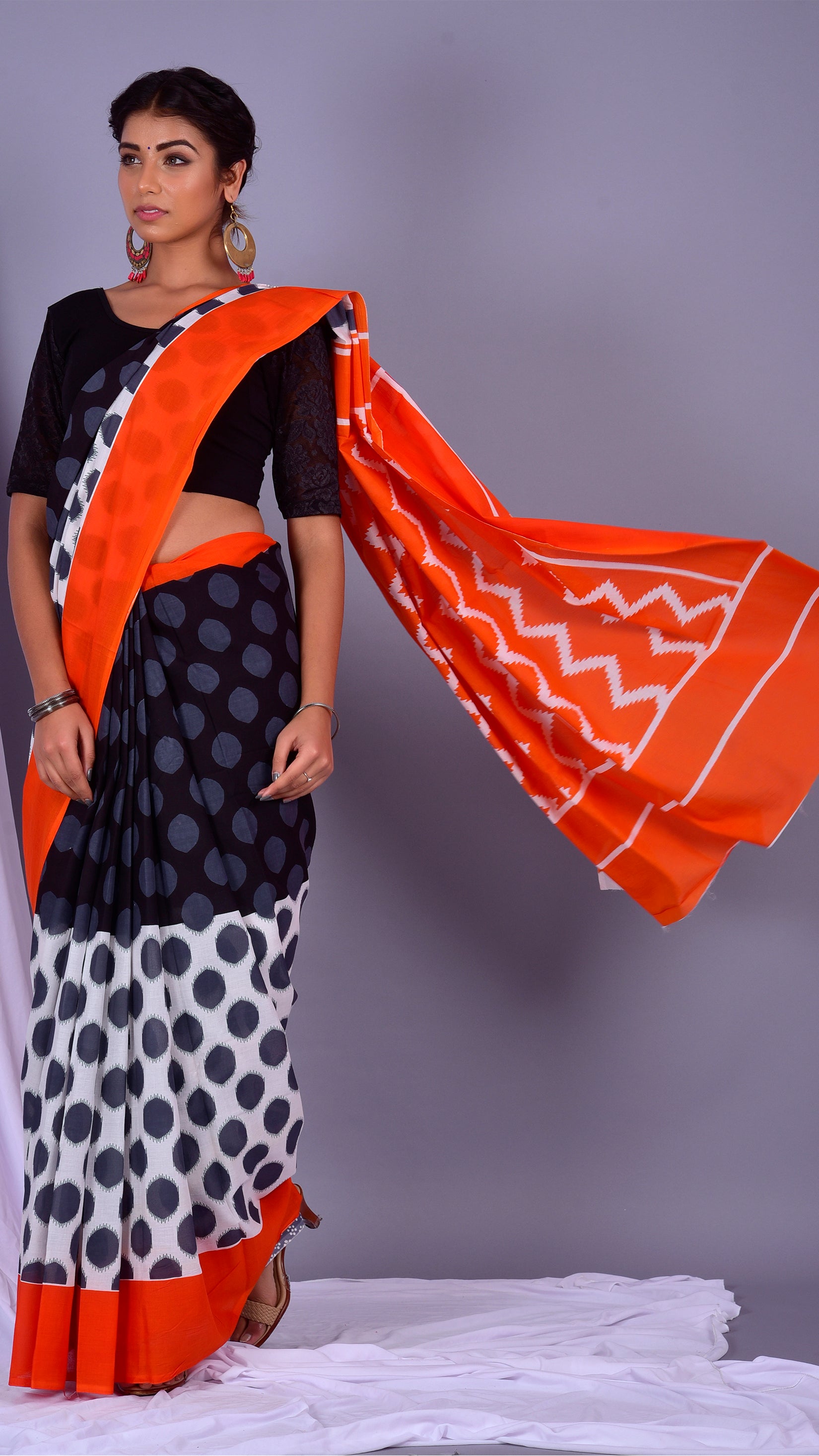 Shop Traditional Print Pure Cotton Sarees online (RMULSAR15)