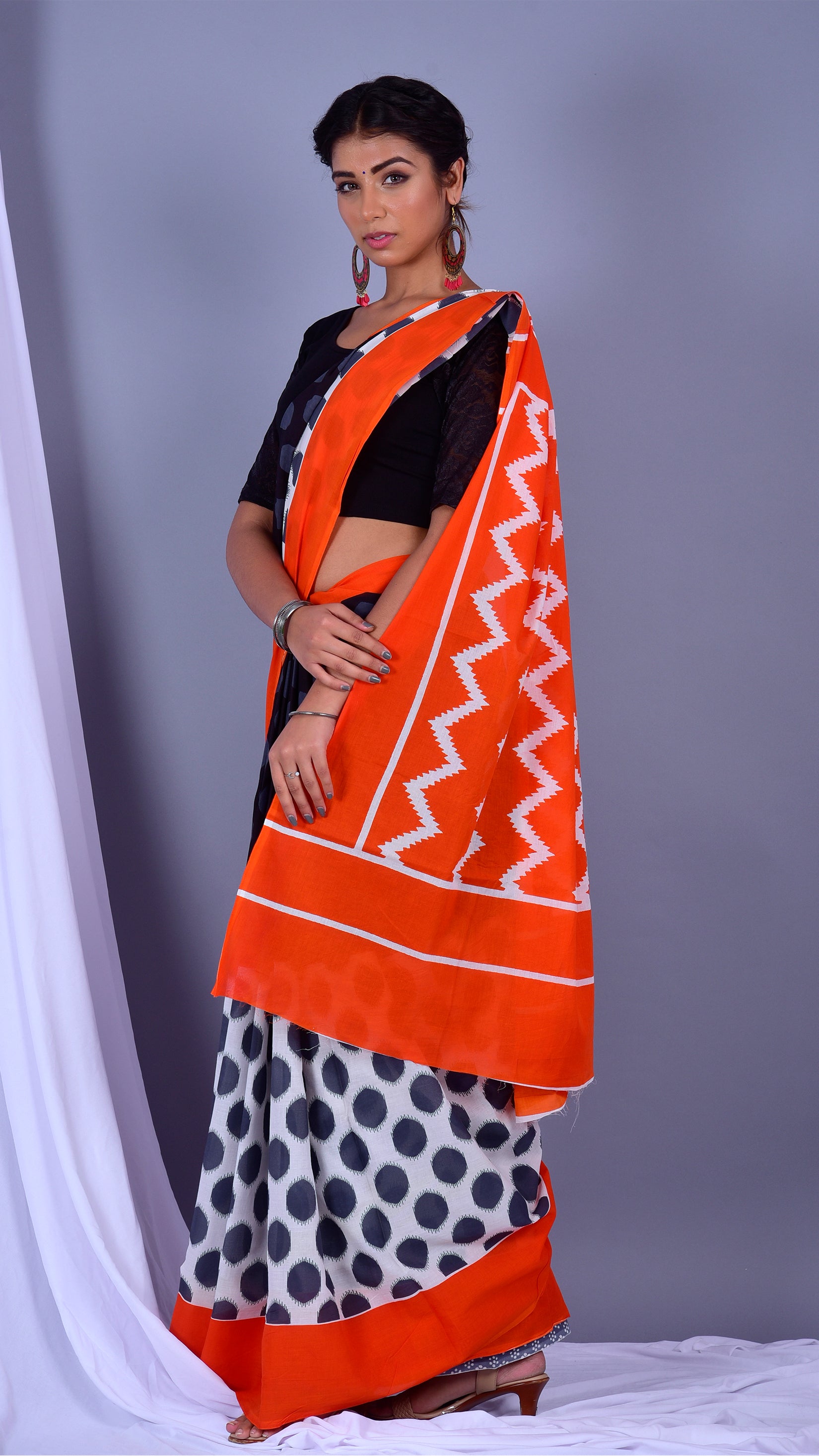 Shop Traditional Print Pure Cotton Sarees online (RMULSAR15)