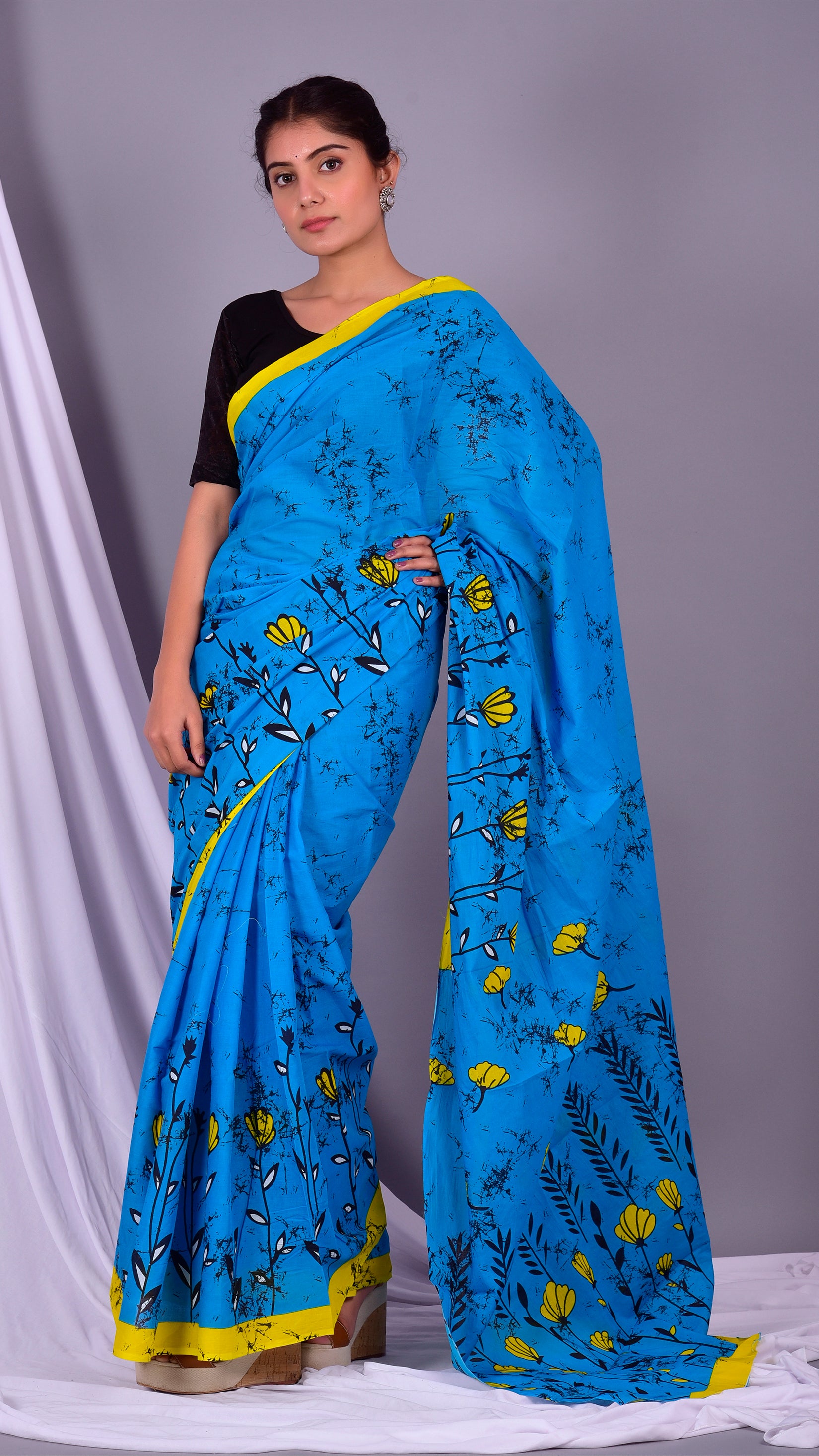 Shop Printed Pure Cotton Sarees (RMULSAR23)