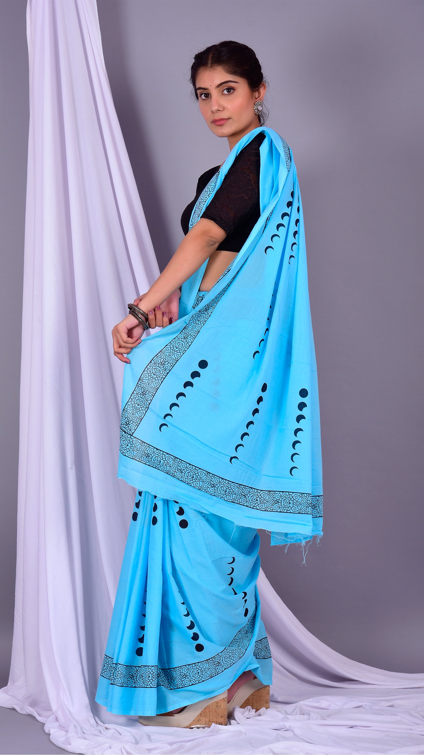 Shop Printed Pure Cotton Sarees (RMULSAR25)
