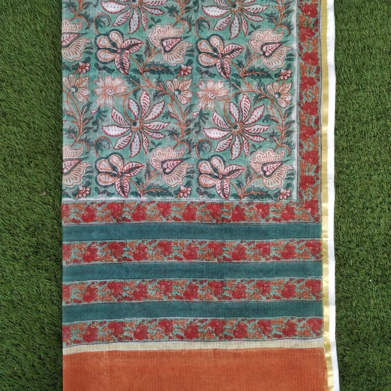 Shop Hand Block Print Pure Cotton Suits with Kota Doria Dupatta (T3CKD337)