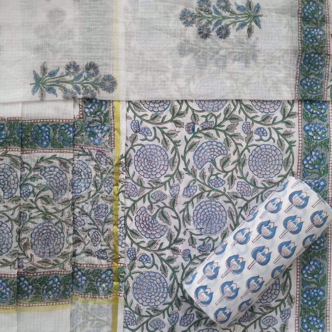 Shop Hand Block Print Pure Cotton Suits with Kota Doria Dupatta (T3CKD394)
