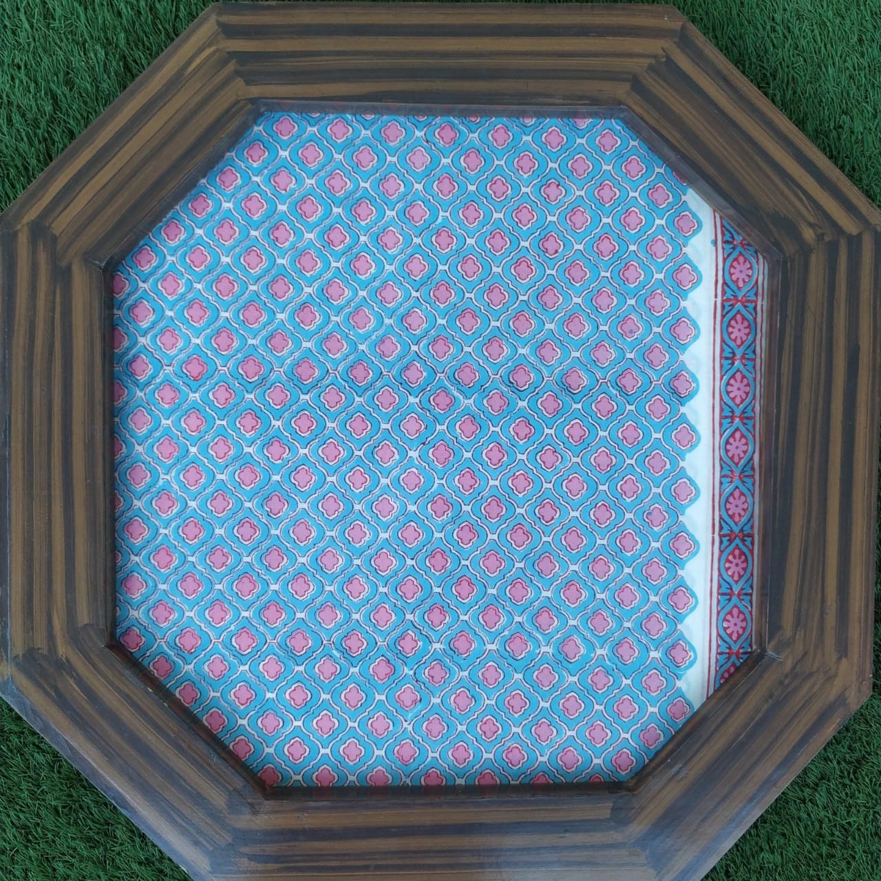 Shop Unstitched Block Print Pure Cotton Suits with Organza Dupatta (TORG93)