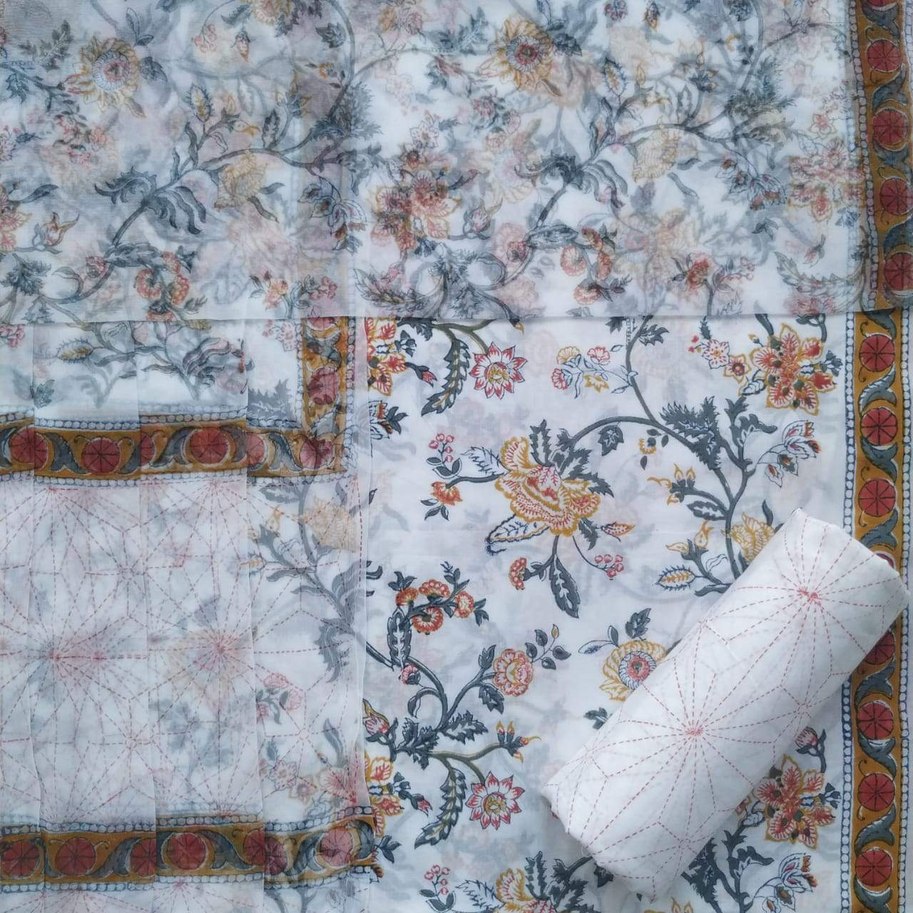 shop cotton suit with chiffon dupatta (TPCHF297)