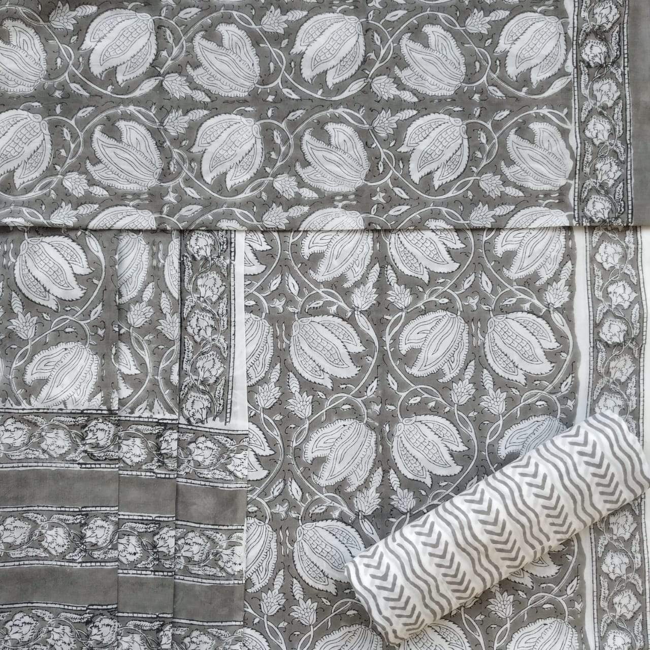 shop unstitched cotton suit with mulmul dupatta