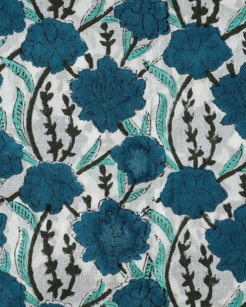 shop unstitched hand block print cotton suit with kota doria dupatta