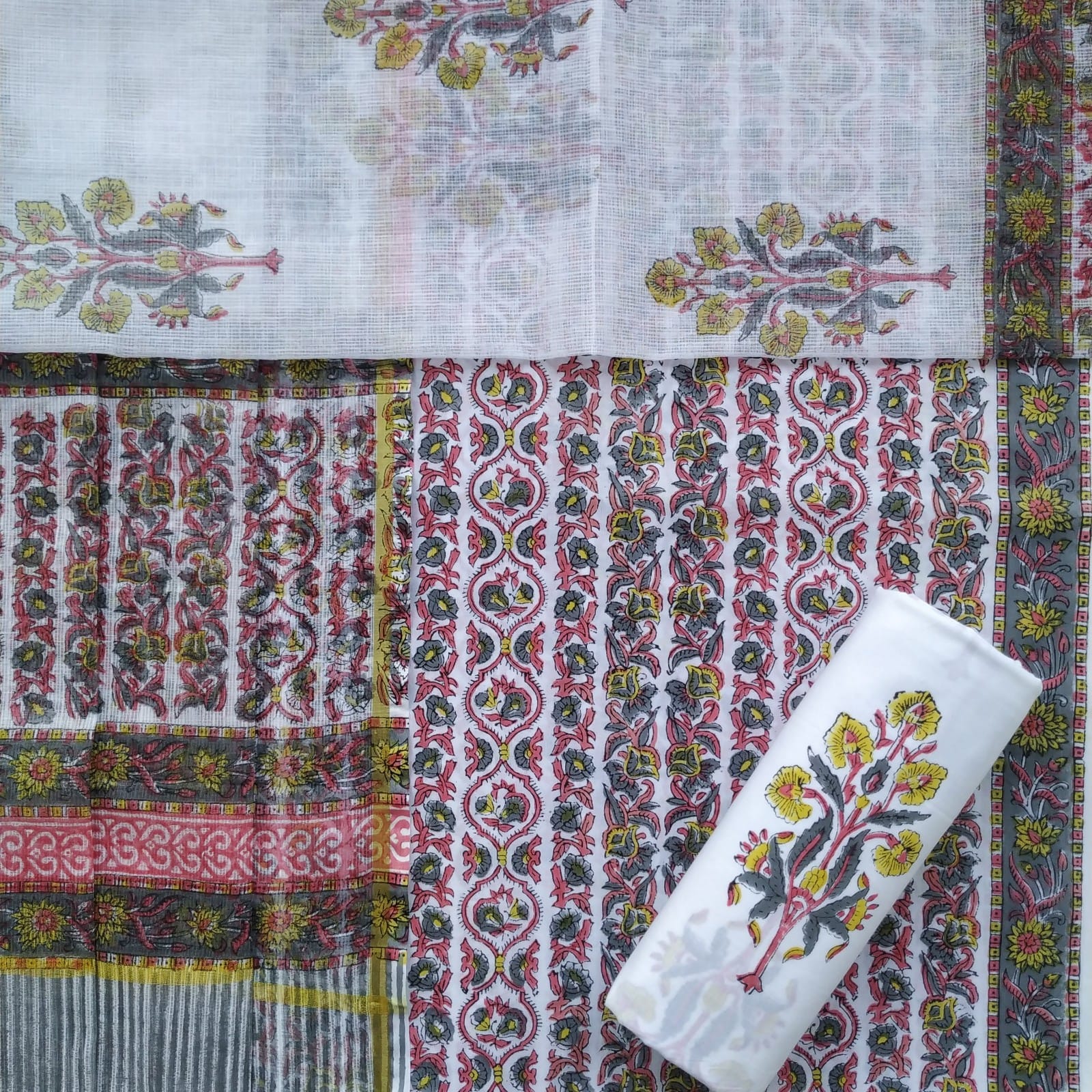 Shalvi Fashion's Premium Kota Doria Dupatta Cotton suit sets (3CKD07)