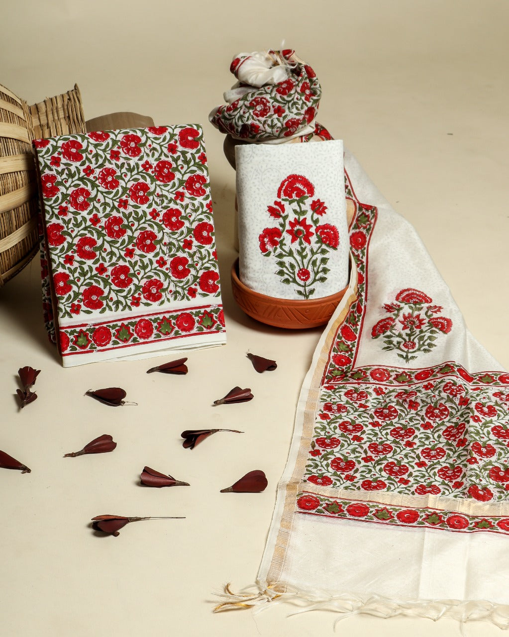 Classic Cotton Suits with Premium Chanderi Silk Dupatta (CHD03) - ShalviFashion