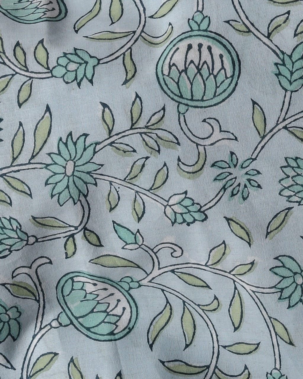 Shop Unstitched Hand Block Print Cotton Suits with Organza Dupatta (ORG35)