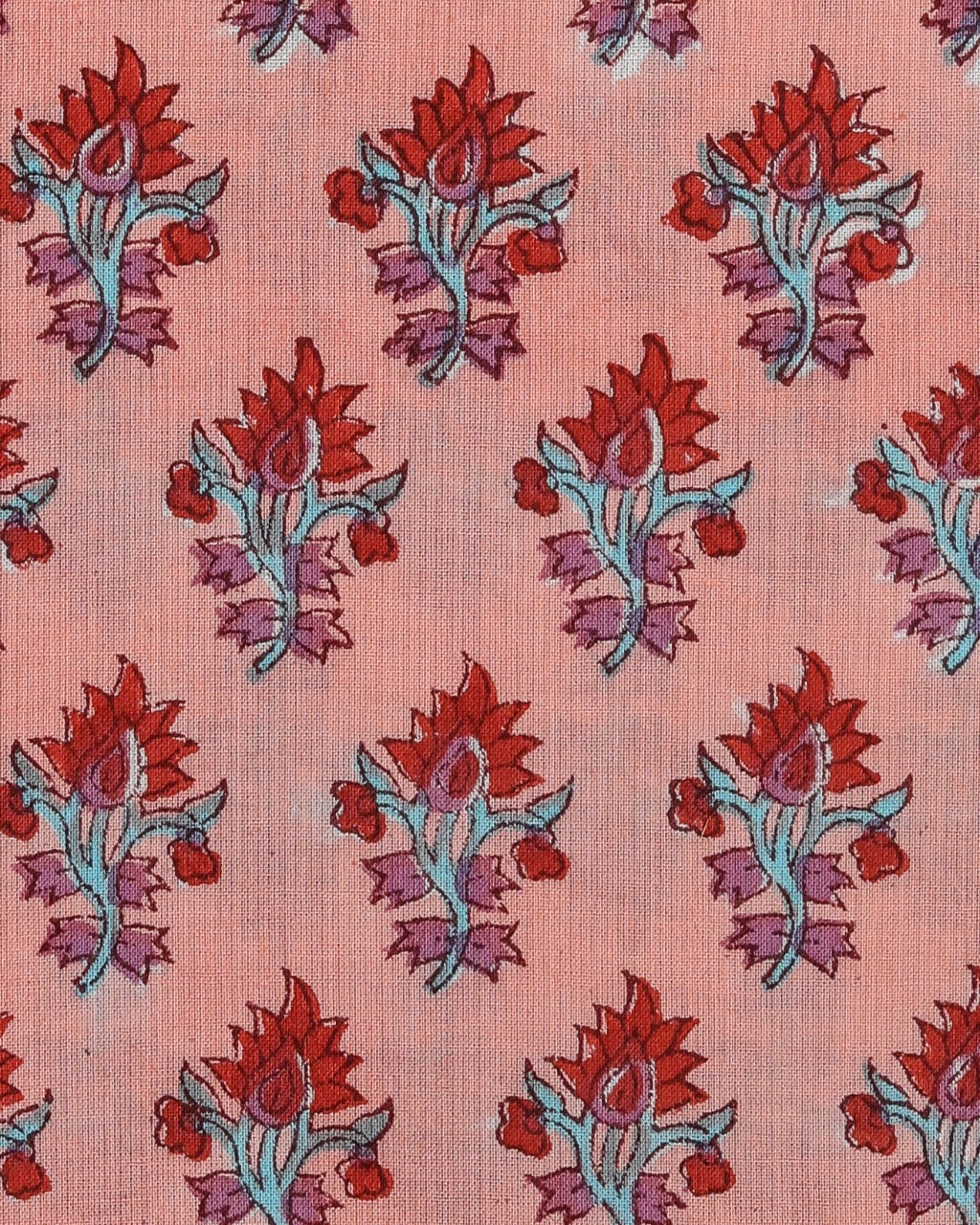 Shop Unstitched Hand Block Print Cotton Suit Material online with Organza Dupatta (ORG37)